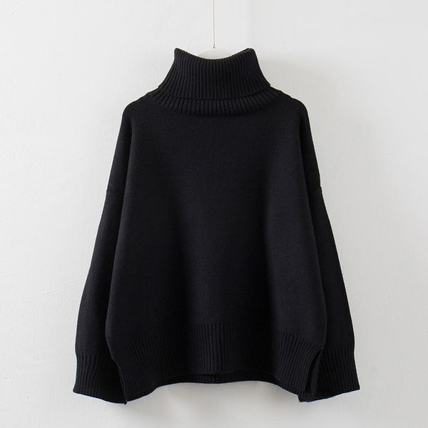 thick high neck sweater women winter solid warm pullovers side vent slit loose jumper female oversize turtleneck sweater, White;black
thick high neck sweater women winter solid warm pullovers side vent slit loose jumper female oversize turtleneck sweater, White;black