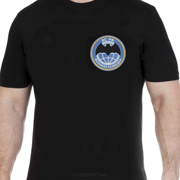 men t-shirt military intellige in black 100% .t-shirts includes front russian