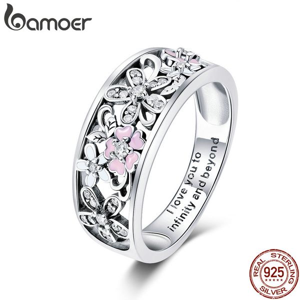 bamoer 925 sterling silver daisy flower & infinity love pave finger rings for women wedding engagement jewelry scr390, Slivery;golden 
bamoer 925 sterling silver daisy flower & infinity love pave finger rings for women wedding engagement jewelry scr390, Slivery;golden