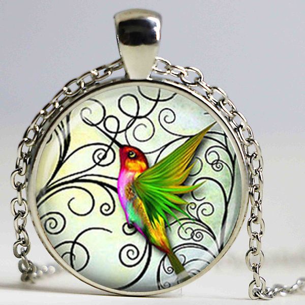 pendant necklaces wholesale glass dome cabochon fashion hummingbird jewelry green necklace handmade for women, Silver
pendant necklaces wholesale glass dome cabochon fashion hummingbird jewelry green necklace handmade for women, Silver