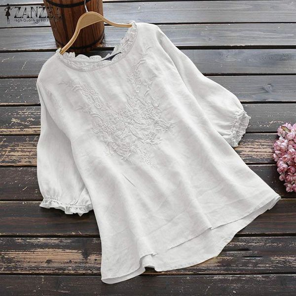 zanzea summer women half sleeve ruffles shirt casual embroidery floral blouse cotton linen tunic female solid blusas robe, White
zanzea summer women half sleeve ruffles shirt casual embroidery floral blouse cotton linen tunic female solid blusas robe, White
