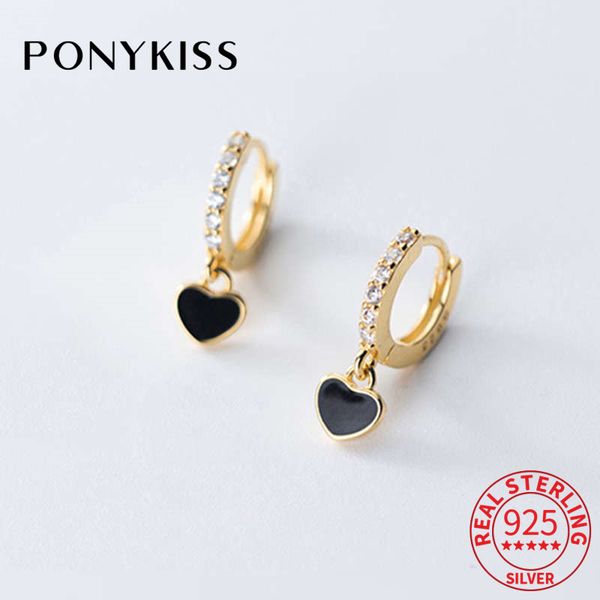 hoop & huggie ponykiss romantic s925 sterling silver black heart zircon minimlist earrings women party fine jewelry accessory chic gift, Golden;silver
hoop & huggie ponykiss romantic s925 sterling silver black heart zircon minimlist earrings women party fine jewelry accessory chic gift, Golden;silver