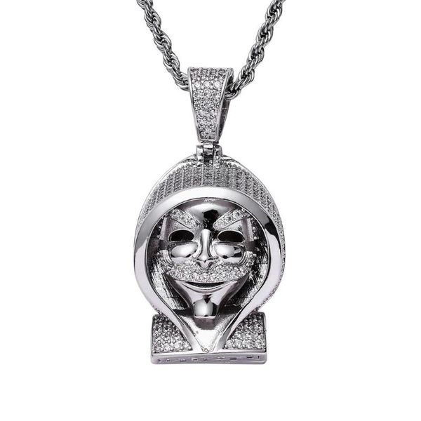 pendant necklaces retro punk death hip hop necklace copper zircon-encrusted cape skull, Silver
pendant necklaces retro punk death hip hop necklace copper zircon-encrusted cape skull, Silver