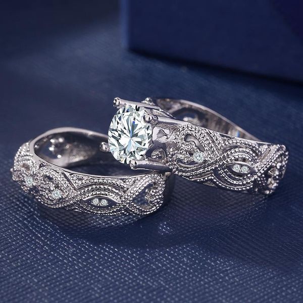 super white gold color zircon lady rings new fashion wedding engagement ring set jewelry gifts for women 2pcs clear zircon ring, Silver
super white gold color zircon lady rings new fashion wedding engagement ring set jewelry gifts for women 2pcs clear zircon ring, Silver