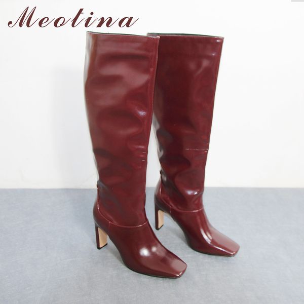 meotina women knee-high boots shoes square toe chunky heels long boots extreme high heel slip-on ladies boots winter black 43
meotina women knee-high boots shoes square toe chunky heels long boots extreme high heel slip-on ladies boots winter black 43