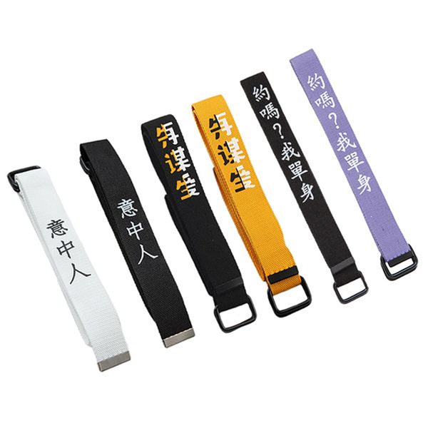 women men canvas belts personality chinese sentence printed ladies long waist strap jeans trouser black white student waistband, Black;brown
women men canvas belts personality chinese sentence printed ladies long waist strap jeans trouser black white student waistband, Black;brown