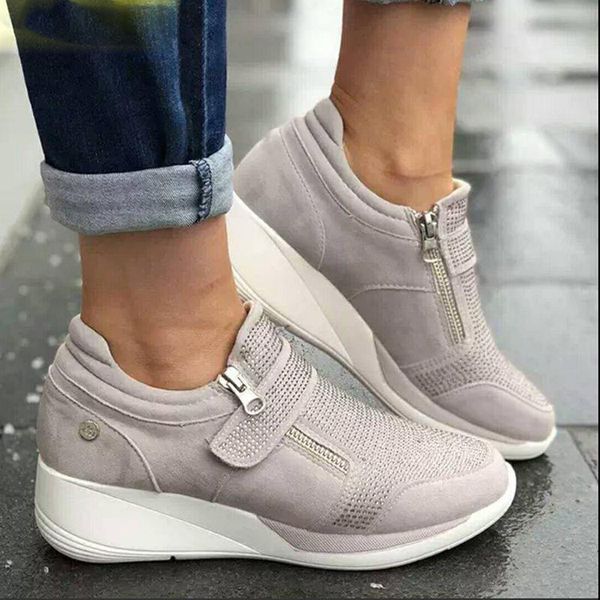 women platform ankle boots comfortable sneakers wedges slip on creepers flats shoes woman booties size 35-43, Black
women platform ankle boots comfortable sneakers wedges slip on creepers flats shoes woman booties size 35-43, Black