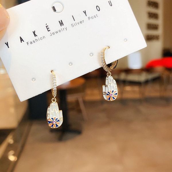 high-end colorful fatima hand hamsa earrings gold color cubic zircon dangle earrings women jewelry, Silver
high-end colorful fatima hand hamsa earrings gold color cubic zircon dangle earrings women jewelry, Silver