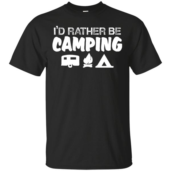 men's id rather be camping t-shirt size m-3xl  latest new style tee shirt