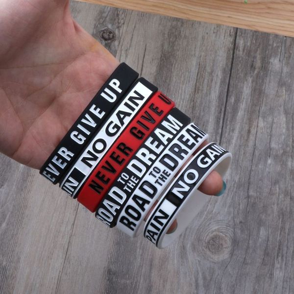 charm bracelets road to the dream never give up motivational silicone rubber band elastic inspirational jewelry gift, Golden;silver
charm bracelets road to the dream never give up motivational silicone rubber band elastic inspirational jewelry gift, Golden;silver