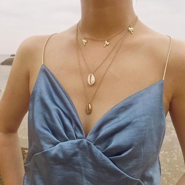 chains 2021 personality fashion wild geometric items simple coconut tree shell pendant multi-layer necklace female, Silver
chains 2021 personality fashion wild geometric items simple coconut tree shell pendant multi-layer necklace female, Silver