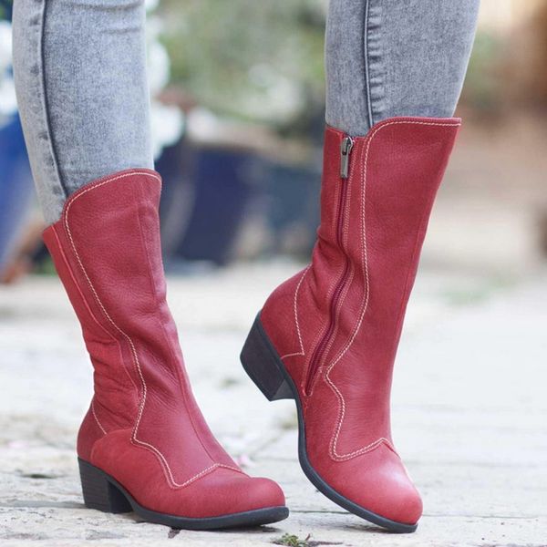 puimentiua women mid calf boots women's fashion zip comfort pu leather boots square heel casual female shoes 2020, Black
puimentiua women mid calf boots women's fashion zip comfort pu leather boots square heel casual female shoes 2020, Black