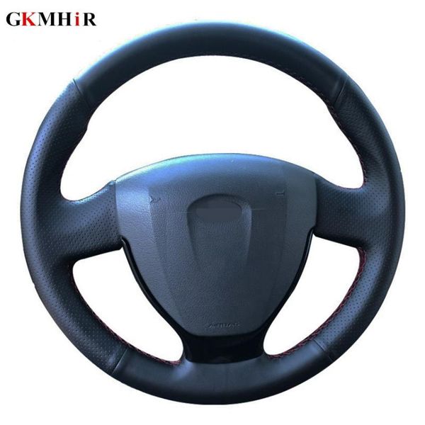 hand-stitched black artificial leather car steering wheel cover for lada kalina 2 2013-2020 priora 2013-2020 
hand-stitched black artificial leather car steering wheel cover for lada kalina 2 2013-2020 priora 2013-2020