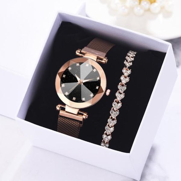 2pcs watch bracelet set luxury women watches starry sky magnet watch buckle fashion rhinestone bracelet wristwatch dress clock, Slivery;brown
2pcs watch bracelet set luxury women watches starry sky magnet watch buckle fashion rhinestone bracelet wristwatch dress clock, Slivery;brown