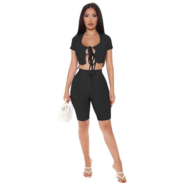 womens bandage tracksuits fashion crew neck womens two pieece sets soild color shorts sleeve designer clothing, Gray
womens bandage tracksuits fashion crew neck womens two pieece sets soild color shorts sleeve designer clothing, Gray