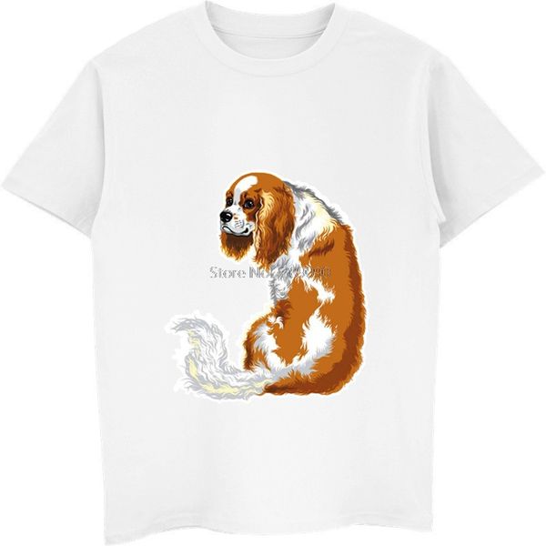 summer sell blenheim king charles spaniel dog printed t-shirt men's cotton short sleeve t shirt tees streetwear