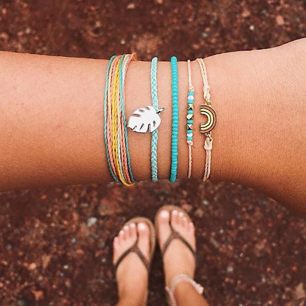 charm bracelets misscycy 4pcs/set fashion rainbow beaded leaves color rope woven boho bracelet set for women party jewelry gifts, Golden;silver
charm bracelets misscycy 4pcs/set fashion rainbow beaded leaves color rope woven boho bracelet set for women party jewelry gifts, Golden;silver