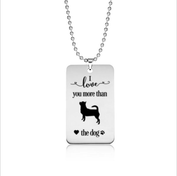 pendant necklaces stainless steel love tag i you more than the dog chihuahua necklace---2 styles choice---drop, Silver
pendant necklaces stainless steel love tag i you more than the dog chihuahua necklace---2 styles choice---drop, Silver