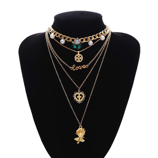 chokers multilayer crystal pearl cross pendant necklaces for women flower sweater chain necklace kolye, Golden;silver
chokers multilayer crystal pearl cross pendant necklaces for women flower sweater chain necklace kolye, Golden;silver