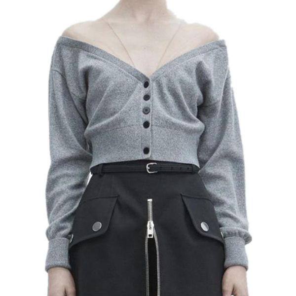 autumn new v neck high waist knitting cardigan short woman thin sweater, White
autumn new v neck high waist knitting cardigan short woman thin sweater, White