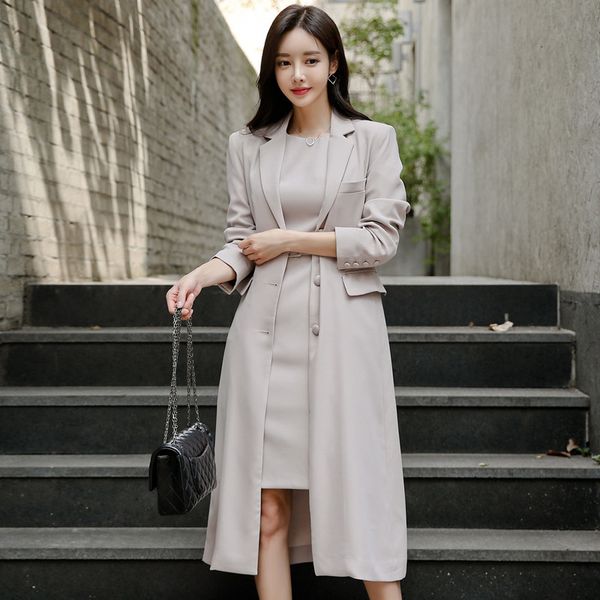 foamlina elegant women long blazer coat new spring autumn notched collar long sleeve office lady outerwear work blazer coat, White;black
foamlina elegant women long blazer coat new spring autumn notched collar long sleeve office lady outerwear work blazer coat, White;black
