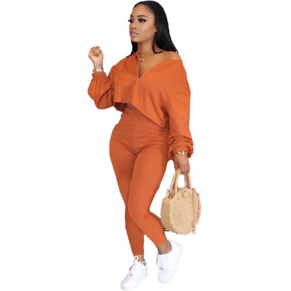 autumn european and american womens solid color temperament casual two-piece long sleeve long pants set, White
autumn european and american womens solid color temperament casual two-piece long sleeve long pants set, White