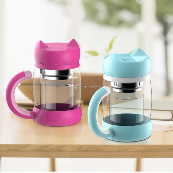 cute cat shaped glass water bottle with tea infuser strainer filter double wall heat-proof borosilicate glass office mug bpa free
cute cat shaped glass water bottle with tea infuser strainer filter double wall heat-proof borosilicate glass office mug bpa free