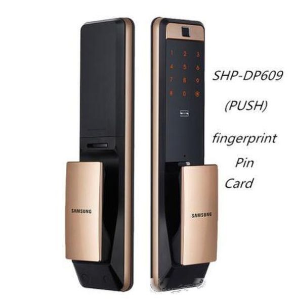 new samsung shp-dp609 keyless fingerprint push pull two way digital door lock english version big mortise gold color
new samsung shp-dp609 keyless fingerprint push pull two way digital door lock english version big mortise gold color