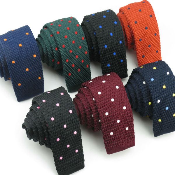 

1 pieces/lot) men's many embroidered dot design knitted tie han edition big boys fashion flat necktie ing, Blue;purple