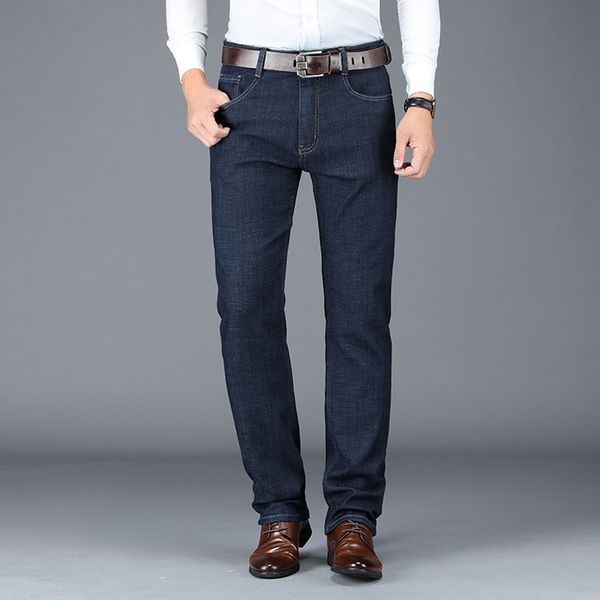 men's jeans browon autumn thick for men 2021 solid color business casual loose straight soft bamboo fiber pants, Blue
men's jeans browon autumn thick for men 2021 solid color business casual loose straight soft bamboo fiber pants, Blue