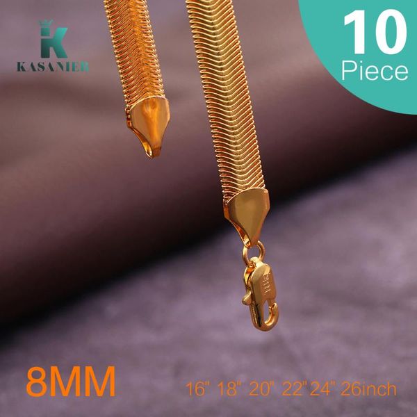 10pcs trendy gold plating necklace men chain 8mm snake necklace 16-26inch fashion necklaces men jewelry guarantee long necklaces, Silver
10pcs trendy gold plating necklace men chain 8mm snake necklace 16-26inch fashion necklaces men jewelry guarantee long necklaces, Silver