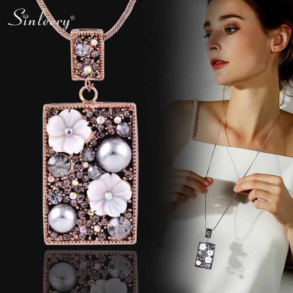 sinleery retro white shell flower grey simulated pearl square long necklace pendant women jewelry accessories 304 ssc, Silver
sinleery retro white shell flower grey simulated pearl square long necklace pendant women jewelry accessories 304 ssc, Silver