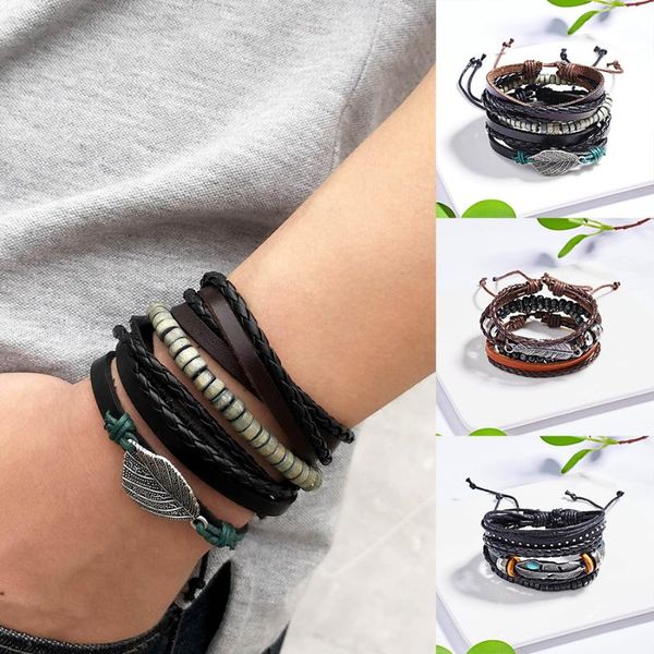 charm bracelets belleper vintage leather leaf wood bead bracelet set men women handmade punk jewelry multiplelayer adjustable wristband, Golden;silver
charm bracelets belleper vintage leather leaf wood bead bracelet set men women handmade punk jewelry multiplelayer adjustable wristband, Golden;silver