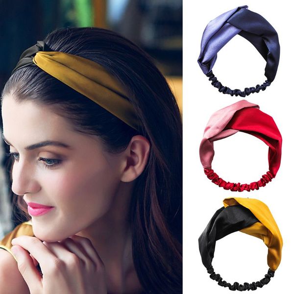 women satin silky wide headband color block patchwork elastic hairband elegant crisscross twist knot shiny headwrap
women satin silky wide headband color block patchwork elastic hairband elegant crisscross twist knot shiny headwrap