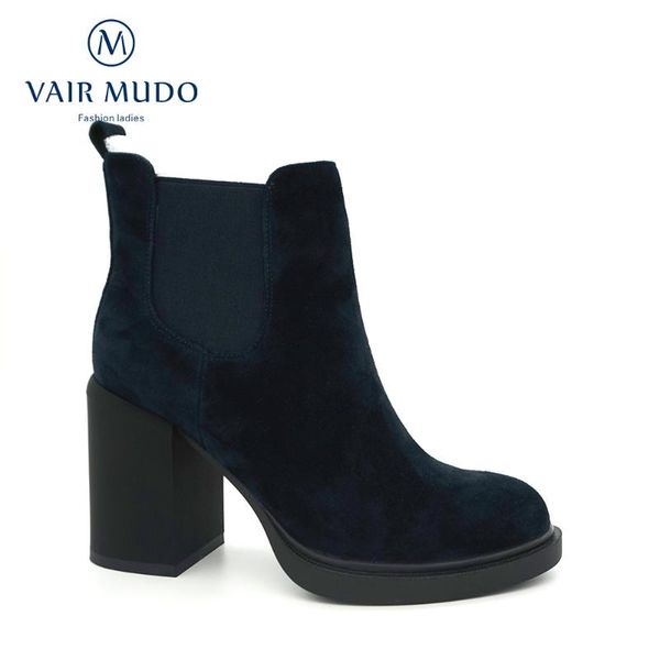 vair mudo boots women shoe autumn winter thick heels short plush kid suede ankle boots elegant waterproof platform dx76, Black
vair mudo boots women shoe autumn winter thick heels short plush kid suede ankle boots elegant waterproof platform dx76, Black