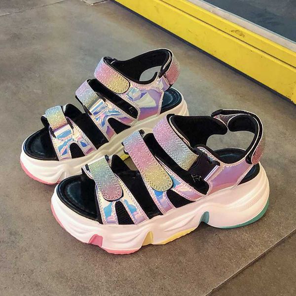 vacation beach sandales open toe sequined sandal high heel rome shoes woman rainbow bottom platform sandals ladies shoes, Black
vacation beach sandales open toe sequined sandal high heel rome shoes woman rainbow bottom platform sandals ladies shoes, Black