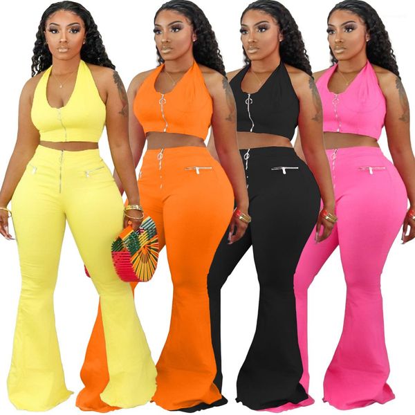 high street two piece pants halter flare womens designer 2pcs summer strapless zipper skinny full length casual, White
high street two piece pants halter flare womens designer 2pcs summer strapless zipper skinny full length casual, White