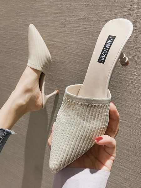 women's shoes slippers outdoor 2020 new spring pointed high heels stiletto mules, Black
women's shoes slippers outdoor 2020 new spring pointed high heels stiletto mules, Black
