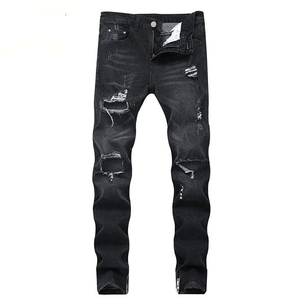 ripped long jeans denim men knee torn hole men skinny motorcycle black ruined distressed slim-fit brand jeans plus size pants, Blue
ripped long jeans denim men knee torn hole men skinny motorcycle black ruined distressed slim-fit brand jeans plus size pants, Blue