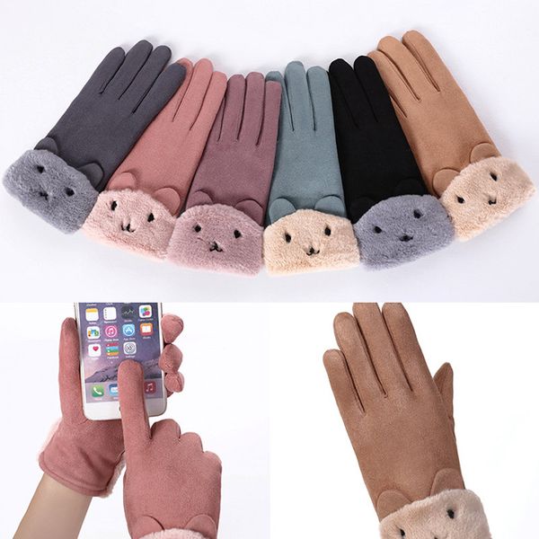 female gloves cute touch screen mittens cashmere plush 1pair double thick women driving gloves winter three ribs warm, Blue;gray
female gloves cute touch screen mittens cashmere plush 1pair double thick women driving gloves winter three ribs warm, Blue;gray