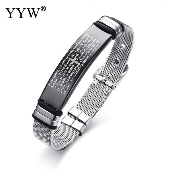 custom cross men's stainless steel bracelet with my father christian 's prayer engraved adjustable bangle dropshipping, Black
custom cross men's stainless steel bracelet with my father christian 's prayer engraved adjustable bangle dropshipping, Black