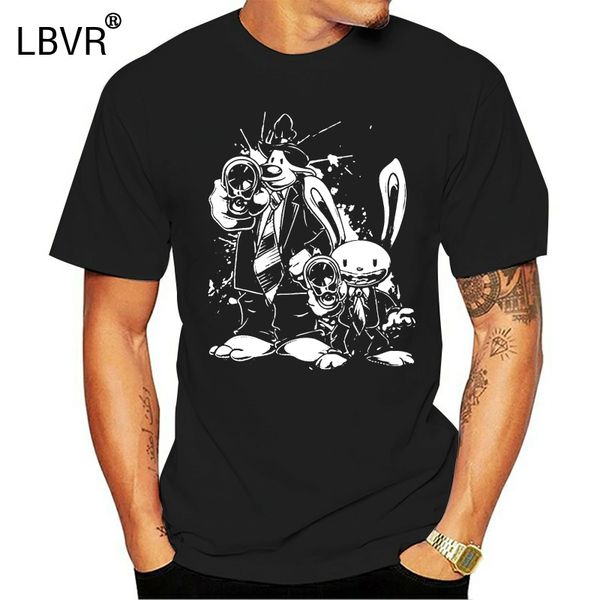men tshirt sam max x pulp fiction (white) t shirt printed t-shirt tees top