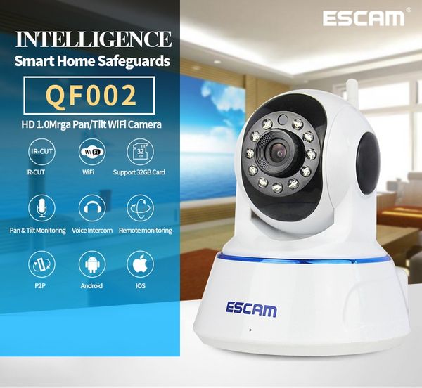 escam qf002 hd 720p wireless ip camera day night vision p2p wifi indoor infrared security surveillance cctv mini dome camera ing, Black;white
escam qf002 hd 720p wireless ip camera day night vision p2p wifi indoor infrared security surveillance cctv mini dome camera ing, Black;white