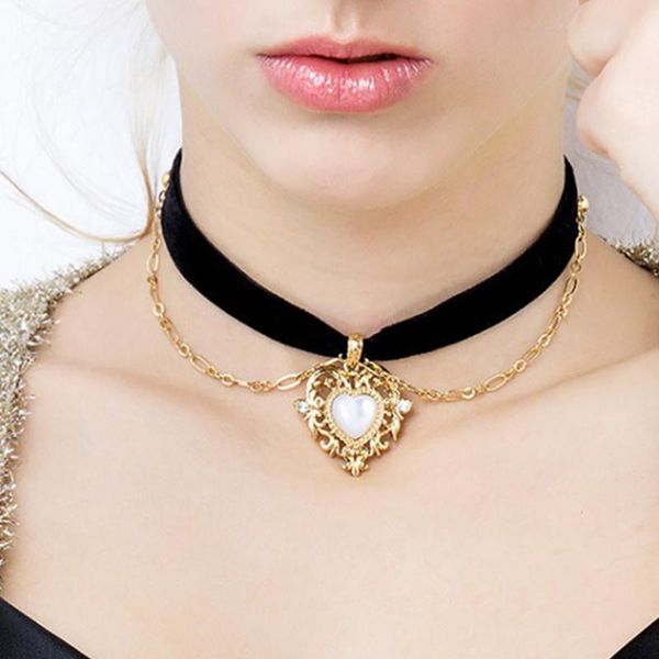 chokers dawapara women party vintage layered necklaces leather chain heart alloy and shell pendant choker, Golden;silver
chokers dawapara women party vintage layered necklaces leather chain heart alloy and shell pendant choker, Golden;silver