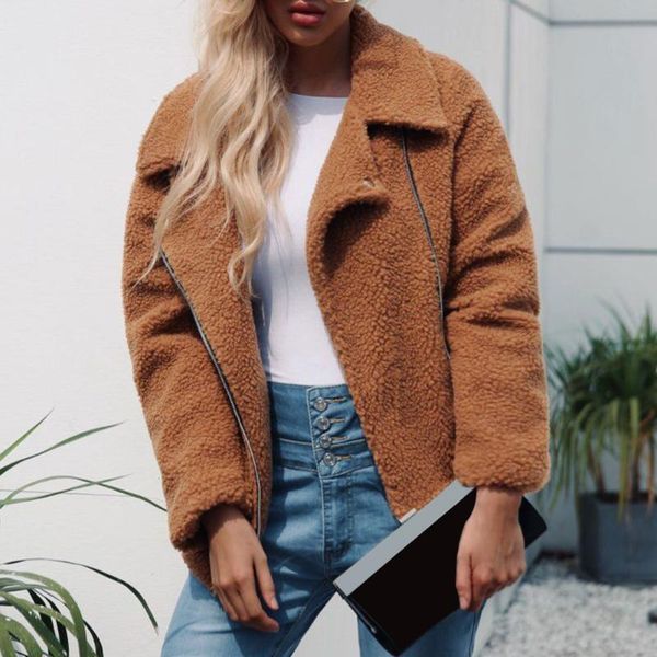 women winter jacket turn-down collar faux wool outwear keep warm front zipper holiday home thickened daily office long sleeve, Black;brown
women winter jacket turn-down collar faux wool outwear keep warm front zipper holiday home thickened daily office long sleeve, Black;brown