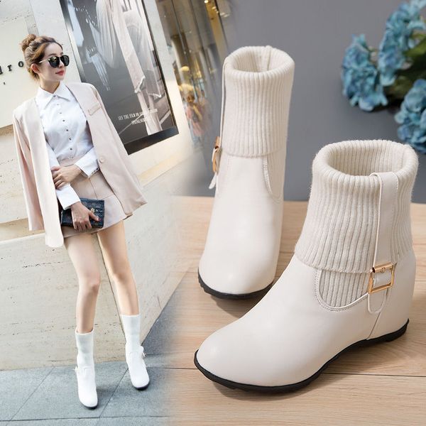 inner heightening riding boots female british style short boots plus velvet snow ladies cotton shoes winter women's, Black
inner heightening riding boots female british style short boots plus velvet snow ladies cotton shoes winter women's, Black