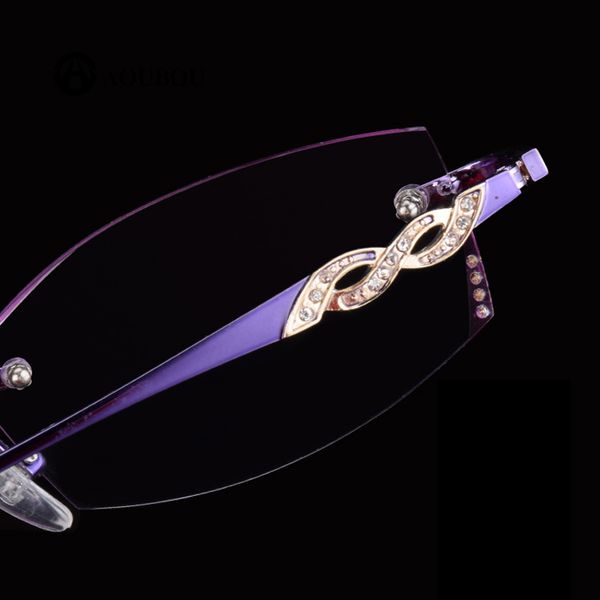 diamond cut trimmings luxury frame and lens purple lady's frameless glasses reading presbyopic canetas eyewear magnifier ab878, White;black
diamond cut trimmings luxury frame and lens purple lady's frameless glasses reading presbyopic canetas eyewear magnifier ab878, White;black
