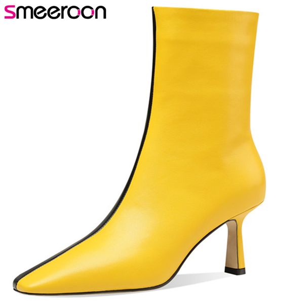 smeeroon 2020 high heel party wedding shoes women ankle boots square toe mixed colors autumn winter genuine leather shoes lady, Black
smeeroon 2020 high heel party wedding shoes women ankle boots square toe mixed colors autumn winter genuine leather shoes lady, Black