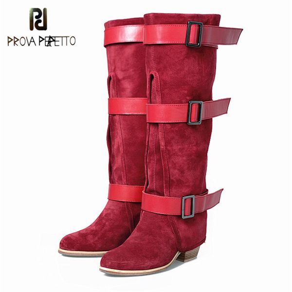 prova perfetto original really leather buckle strap warm long boots novelty red color pointed toe high heel women knight boots, Black
prova perfetto original really leather buckle strap warm long boots novelty red color pointed toe high heel women knight boots, Black