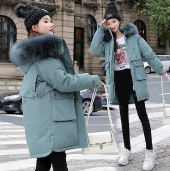 wholesale winter new style women's mid-length hooded big fur collar thickened loose big pocket cotton jacket, Black
wholesale winter new style women's mid-length hooded big fur collar thickened loose big pocket cotton jacket, Black